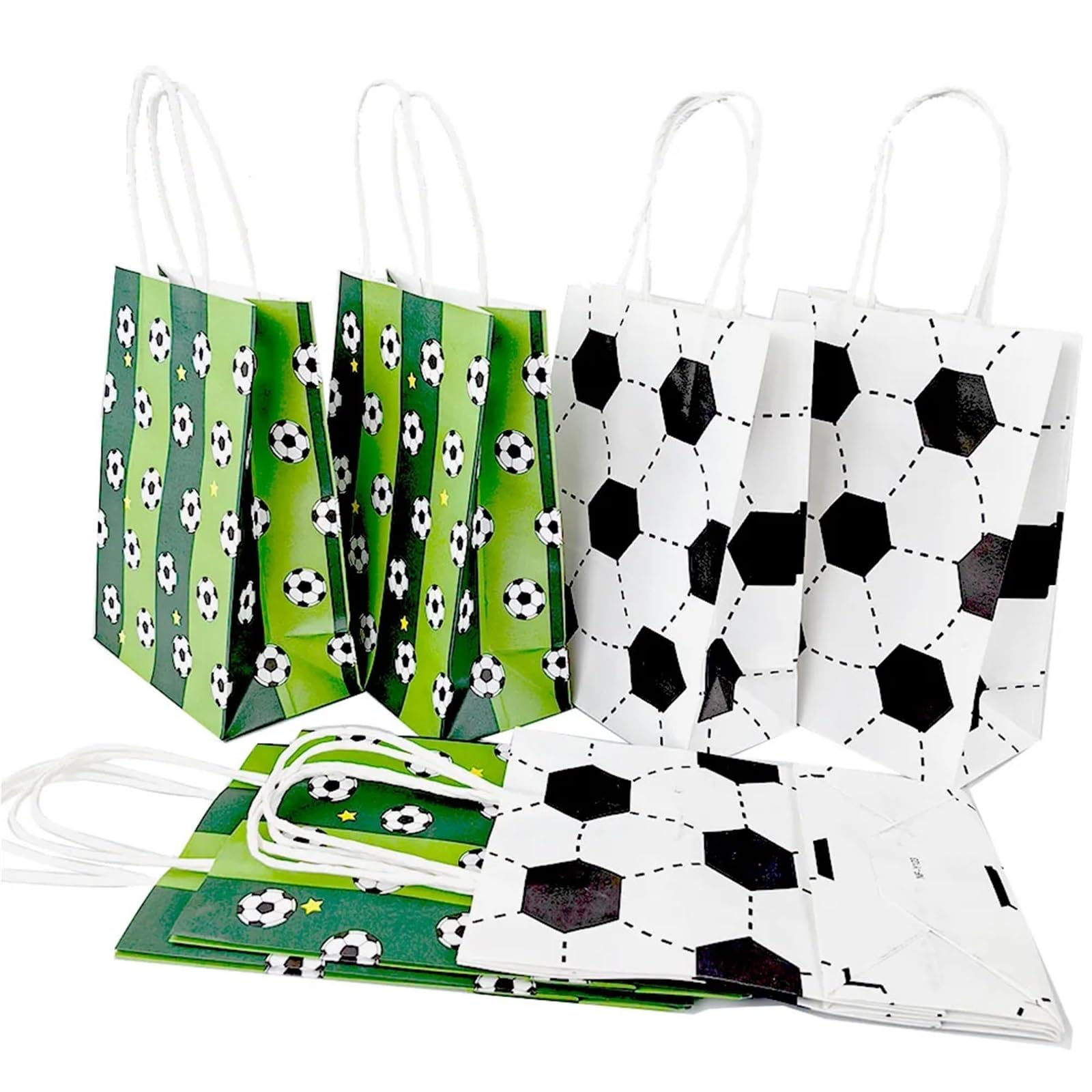 Sacchetto di carta da calcio 30 pezzi con manico Decorazione compleanno for il Per Feste(Olive,30pcs)