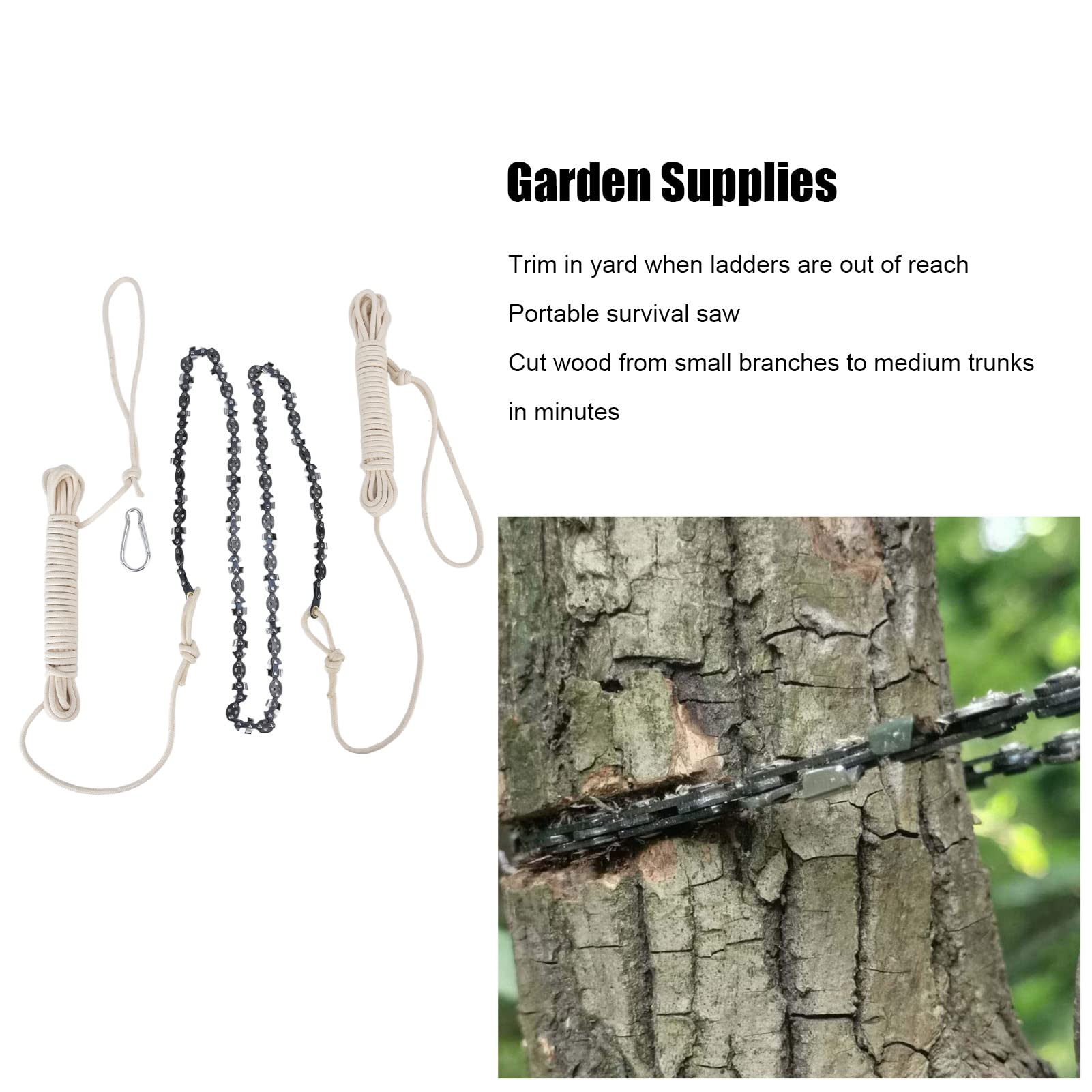 64 sections,Scie à chaîne à main, 62 dents, 48 pouces, scie à chaîne à main, lames à dents des deux côtés, tronçonneuse de poche pliante pour membre d'arbre, camping en plein air, élagage d'arb