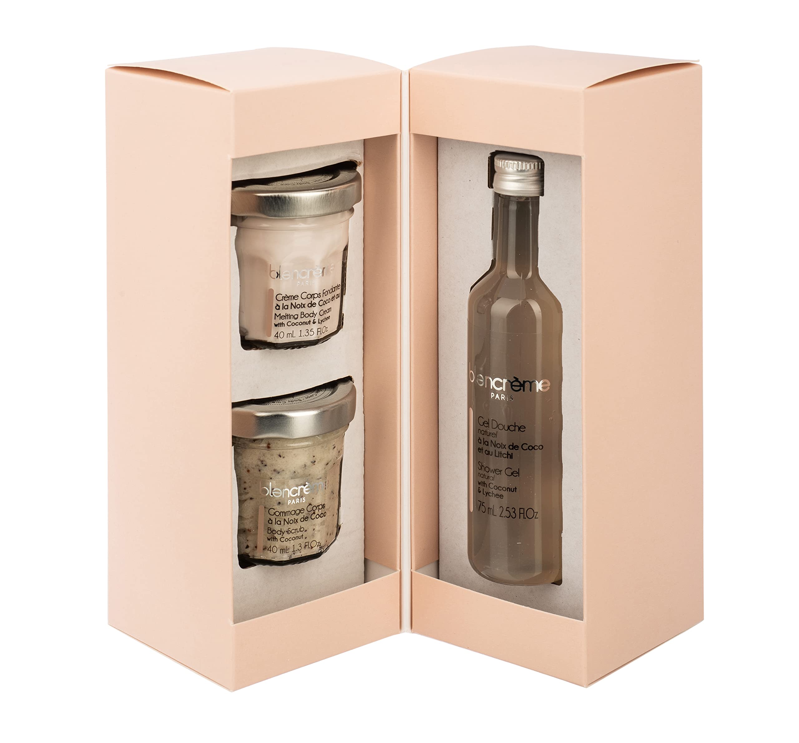Blancrème, Gift box 3 Coconut / Litch Nut body care: shower gel, exfoliation & melting body cream - Image 4