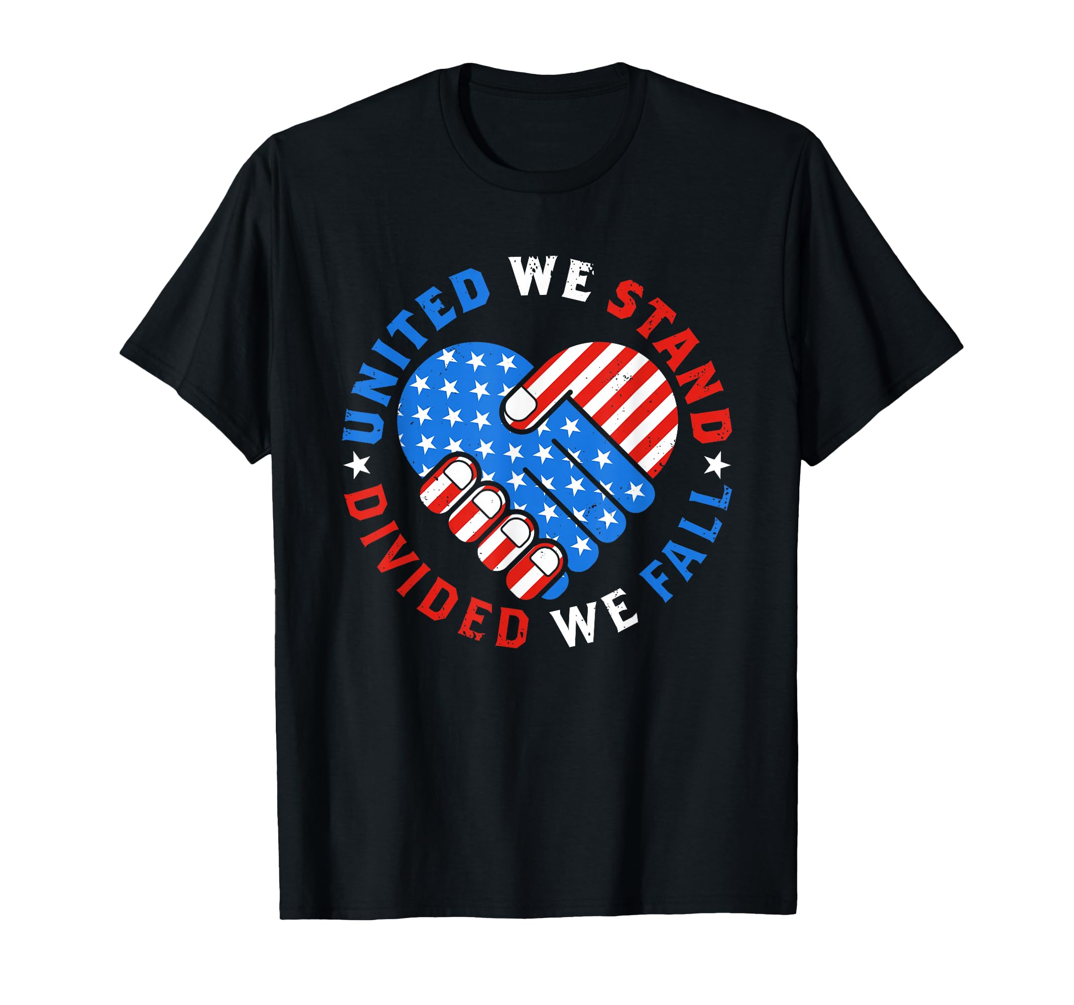 United We Stand Divided We Fall US American Flag Support T-Shirt