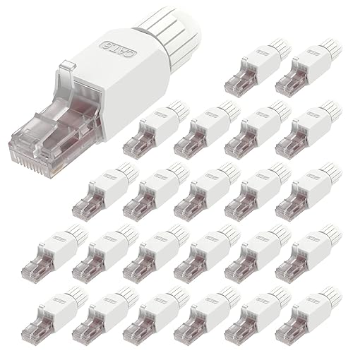 VCELINK Conector RJ45 sin herramientas, enchufe de terminación de campo CAT6, enchufe modular chapado en oro, herramienta de conector UTP CAT6 Menos