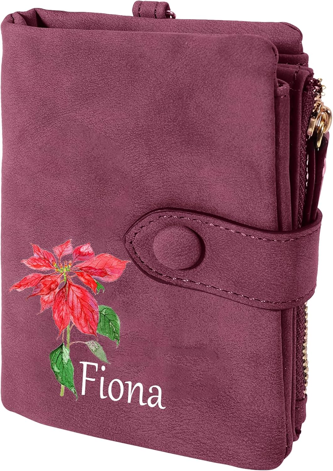 Getname Personalized Birth Month Flower Wallet – Vegan Leather Credit Card Holder With Custom Name, Gift For Her - View #11