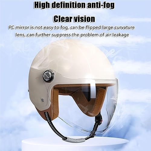 Miniatura 2 de Cascos Retro 34 de Motocicleta Medio, Aprobados por DOT Vintage Scooter Dirt-Bike Go-Kart Ciclomotor Bicicleta Eléctrica Ligeros Hebilla Rápida Cara