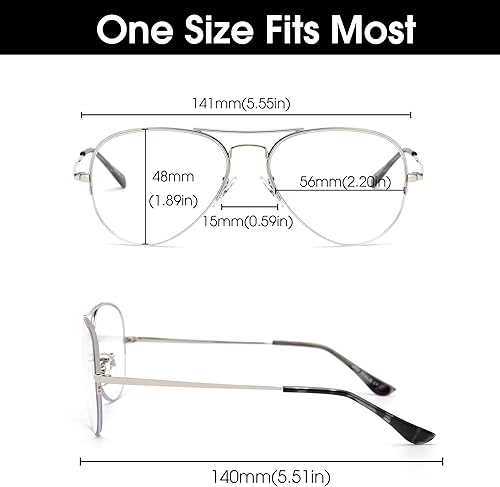 Miniatura 7 de JIM HALO Gafas de bloqueo de luz azul aviador, gafas de computadora sin montura