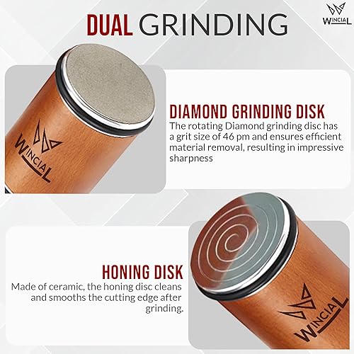 Miniatura 6 de Afilador de cuchillos rodante  Afilador de cuchillos manual profesional de ángulo de 15 para cuchillas japonesas y de precisión con base magnética y