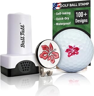 Golf Ball Stamp - Self-Inking Marker - Quick-Dry Permanent Marking Tool, No Leaks or Refills, Reusable & Waterproof Golfing Stamper - Ideal Gift for Golfers, Dads, (Animals and Plants)