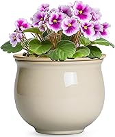 Vista 1 de Macetas de riego automático de 6 pulgadas para plantas de interior, macetas de cerámica violeta africana con maceta interior absorbente, maceta