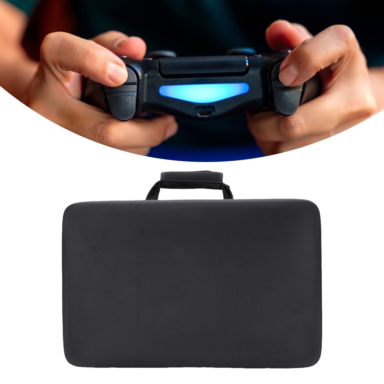 Acouto Funda de Transporte Rígida para Consola Controlador de Gran Capacidad Bolsa Protectora de Viaje para Auriculares Base Vertical Cables USB Gris Con Funda Elástica Desi Consola Rígida (#12)