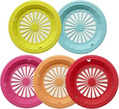 20 Piece Reusable Plastic Paper Plate Holders 10 inch heavy duty with Snap-in Grooves, Dishwasher Safe 5 Assorted Colors