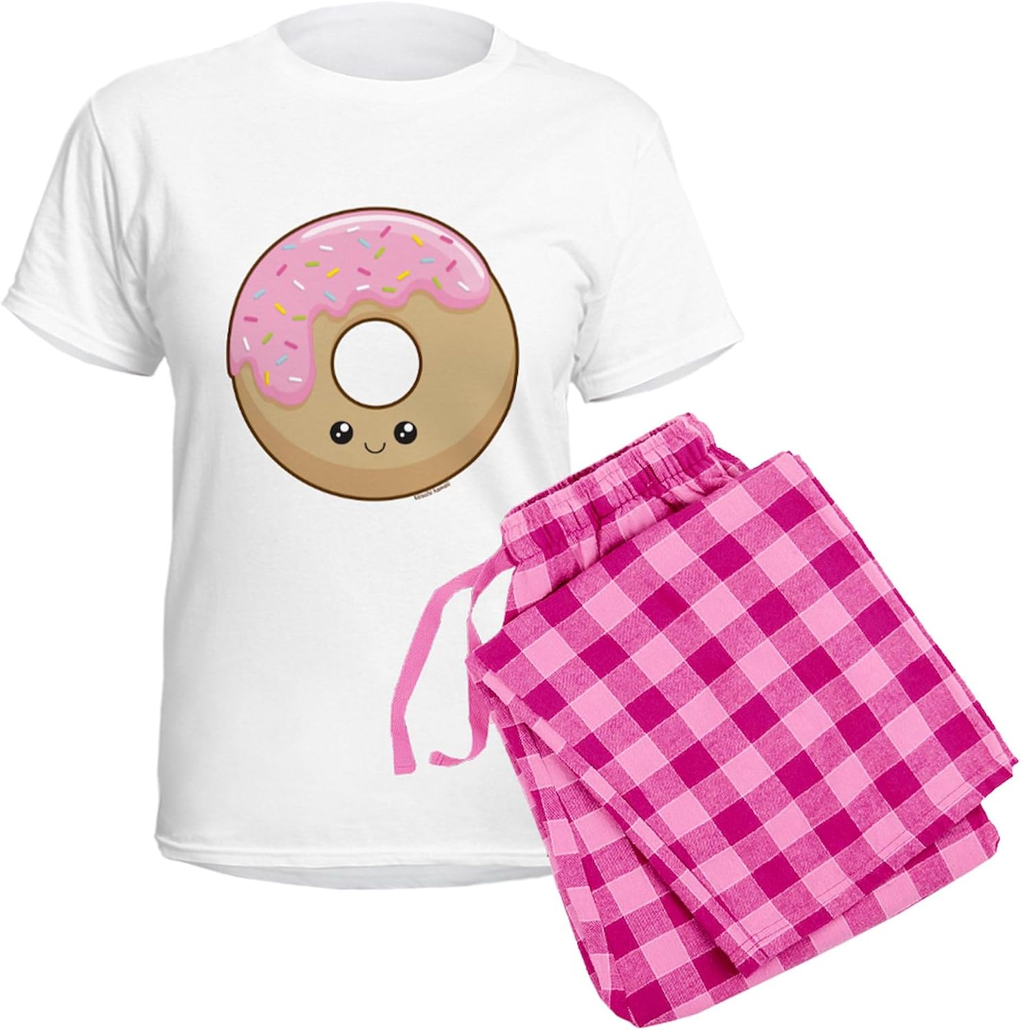 CafePress Donut Women's Light Pajamas Women's Novelty Cotton Pajama Set, Comfortable PJ Sleepwear