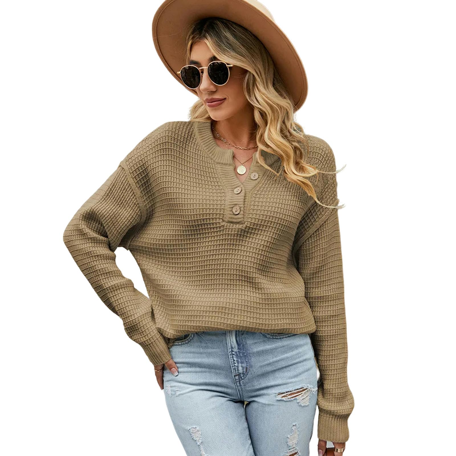 TEidea Swetry damskie moda damskie swetry jesień/zima jednolity guzik sweter z dzianiny sweter dla kobiet S-XL
