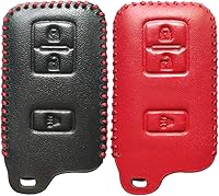 Vista 8 de 2 piezas Coolbestda funda protectora de cuero inteligente para llave de 3 botones, guante para llave de entrada sin llave para Toyota Tacoma Land