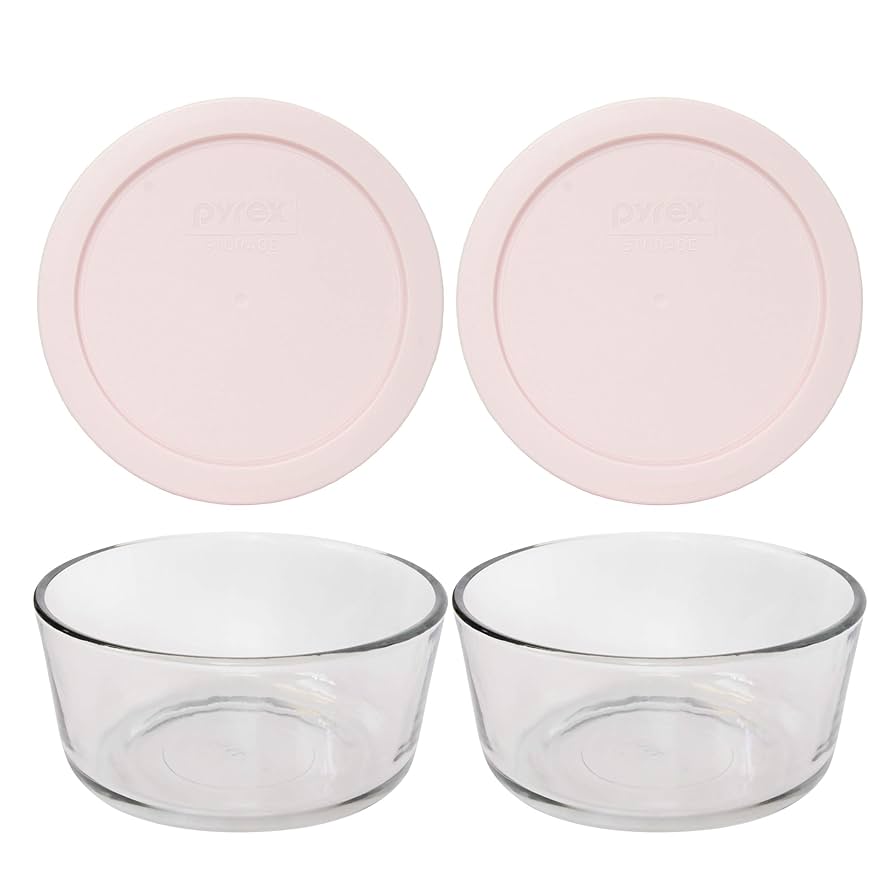 Pyrex - 725パイレックス  C&S 2客　FKピーチラスター デミタス2客 Amazon.com: Pyrex (2 7201 4-Cup Glass Bowls & (2) 7201-PC 4