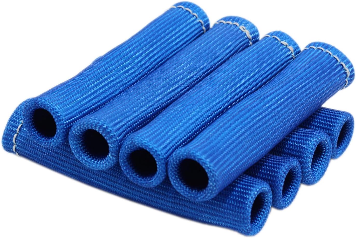 8Pcs 2500° Degree Spark Plug Wire Boots Heat Shield Protector Sleeve Cover Compatible with SBC BBC 350 454,6 Inch, Red