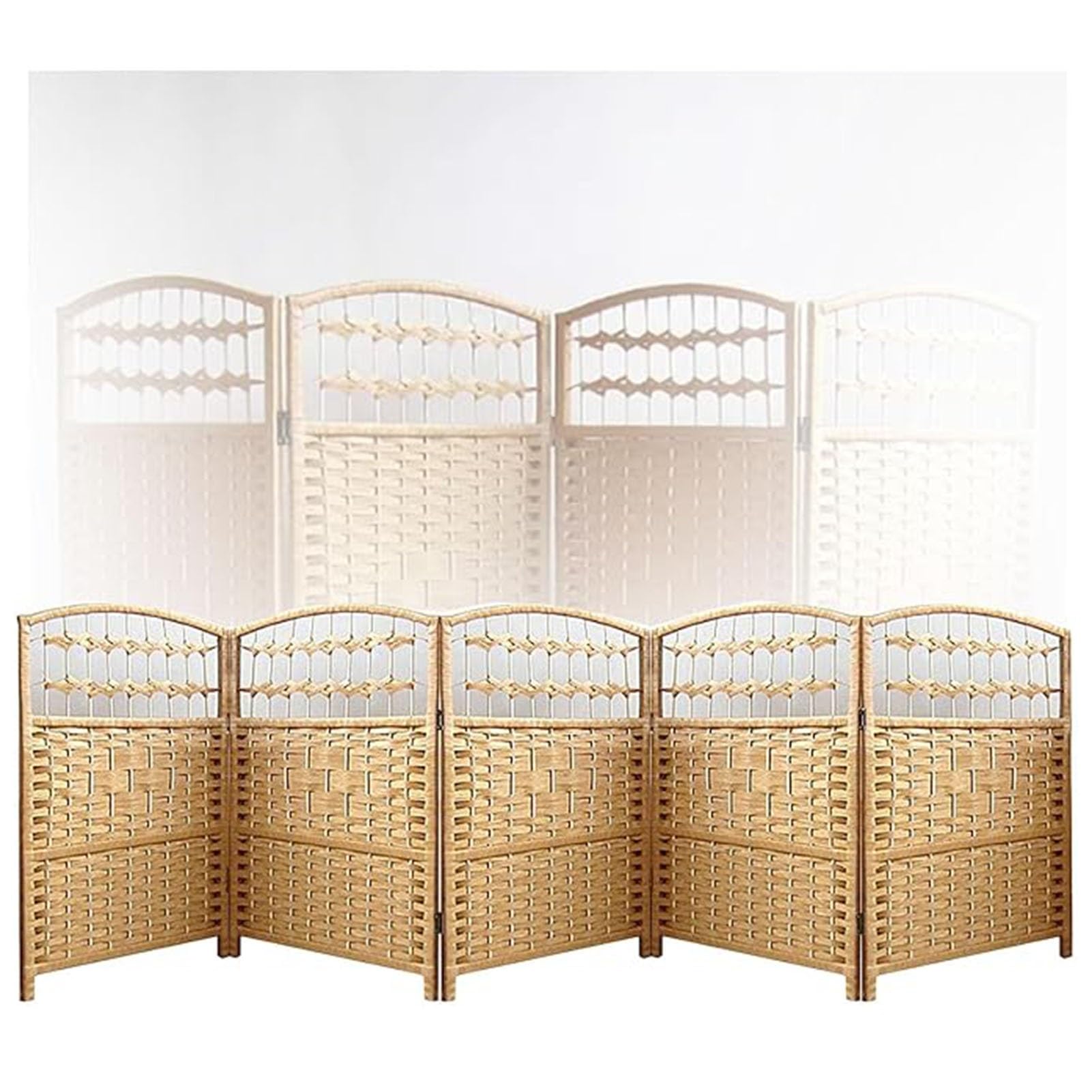 Cloison décorative tissée occultante marron amovible pour espace de travail