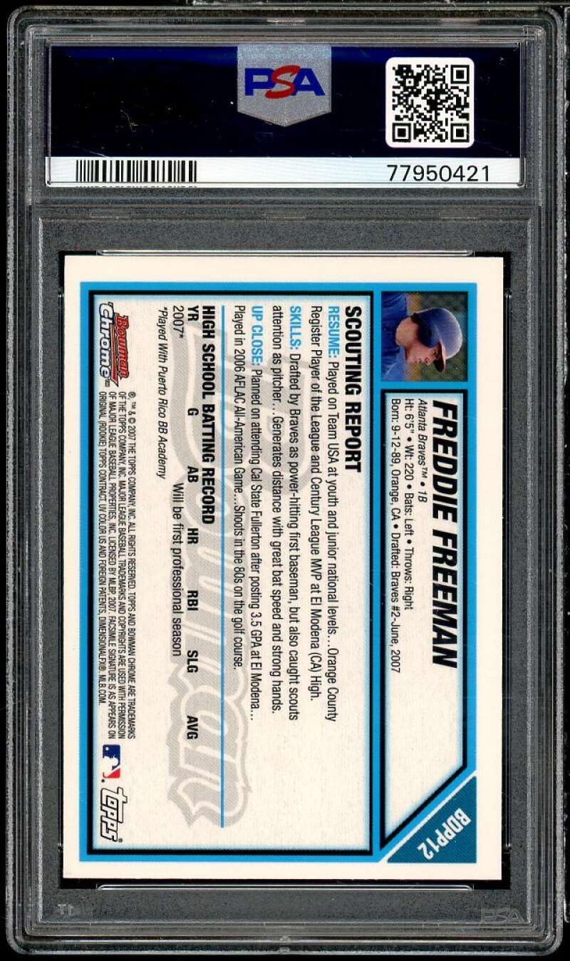 Freddie Freeman Rookie Card 2007 Bowman Chrome Draft Picks Prospects #12