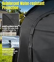 Vista 4 de Housolution Cobertizo de almacenamiento de bicicletas para 5 bicicletas, al aire libre, portátil, 210D, Oxford, gruesa, PU4000, cubierta impermeable