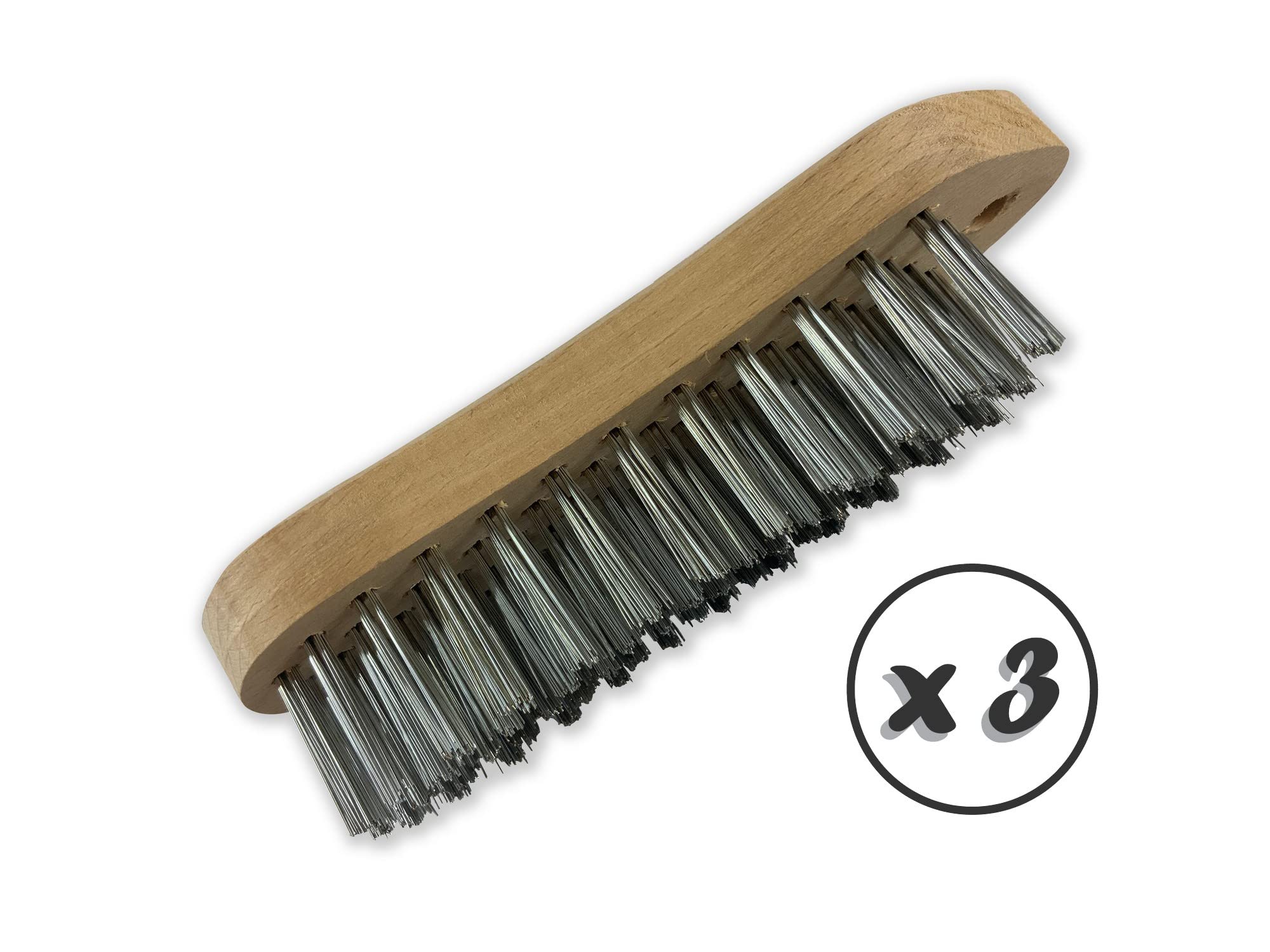Kibros Lot 3 brosses à main violon fil inox rond lisse HD
