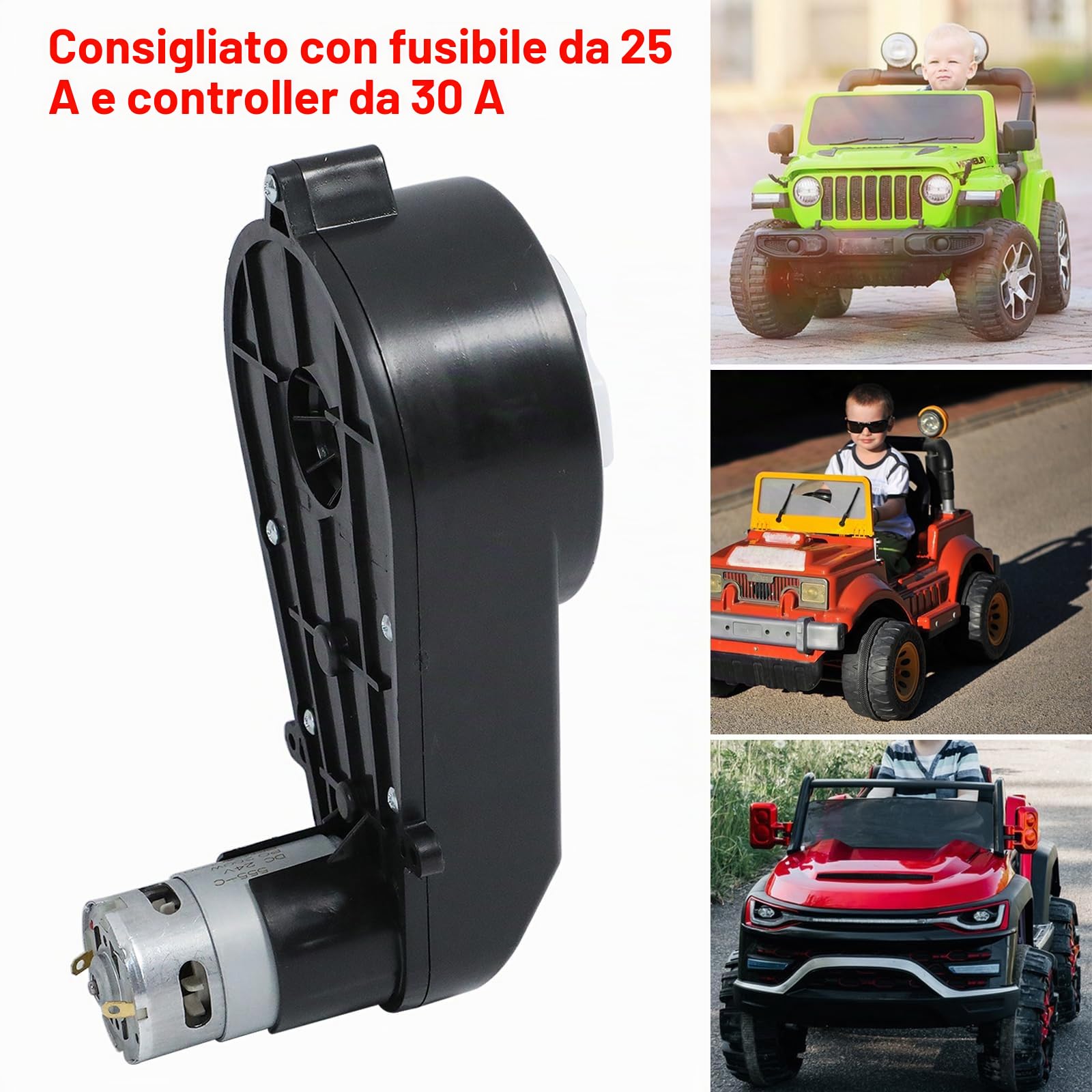 24 V RS550 - Scatola di trasmissione motore elettrico, 2 pezzi, 40000 giri/min, motore elettrico, cambio per auto dei bambini, giocattolo di ricambio