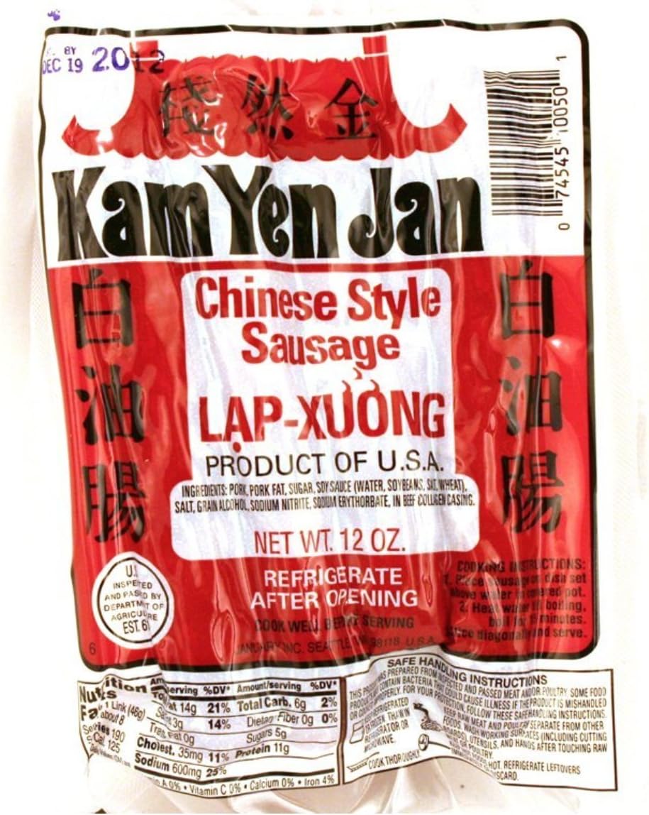 Chinese Style Sausage (Lap-Xuong) - 12oz by Kam Yen Jan.