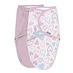 SwaddleMe by Ingenuity Original Swaddle, 100% Cotton, Improves Sleep & Calms Startle Reflex, 0-3 Months, 1.0 TOG, 2-Pack, Baby Swaddle Blanket - I Heart You