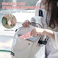 Vista 7 de Palo selfie con control remoto recargable y luz (1 unidad), trípode para iPhone, soporte de teléfono celular para grabación de video, accesorios