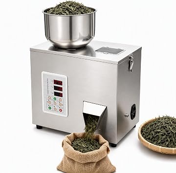 Automatic Weighing Filling Machine, 1-100g Adjustable Weighing Filler with 2-5s/Bag and 0.2g Accuracy, 180W Automatic Packing Machine for Coffee, Tea, Grain 1-100g