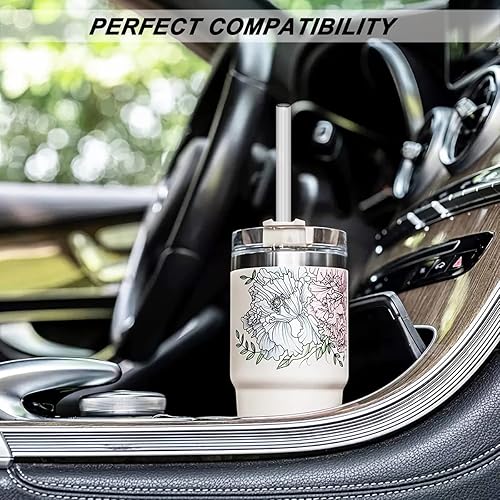 Miniatura 7 de 15 popotes de repuesto de 3 tamaños para vasos Stanley de 20 onzas, 24 onzas, 32 onzas, 40 onzas, popotes transparentes reutilizables de plástico