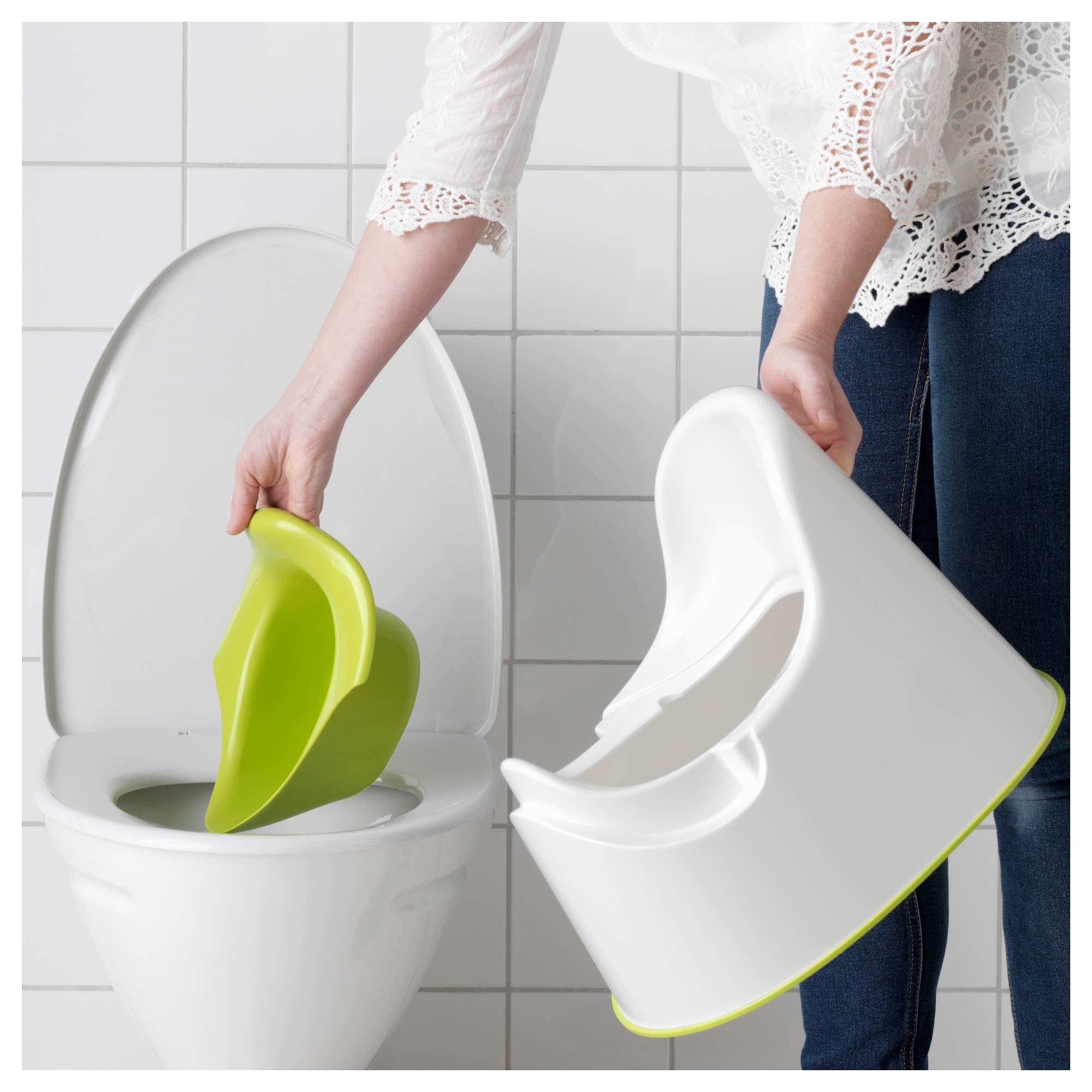 Ikea LOCKIG Children's Potty, White, Green 1