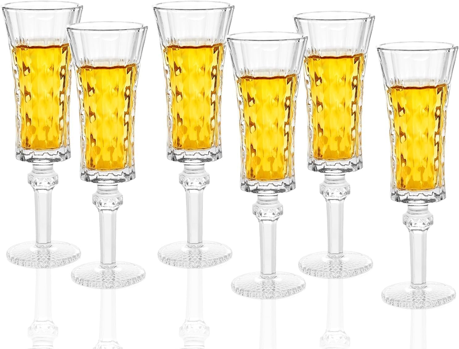 Stemmed Cordial Glasses - Crystal Sherry and Limoncello Glasses, 1.5oz (6-Pack) (6 SET)