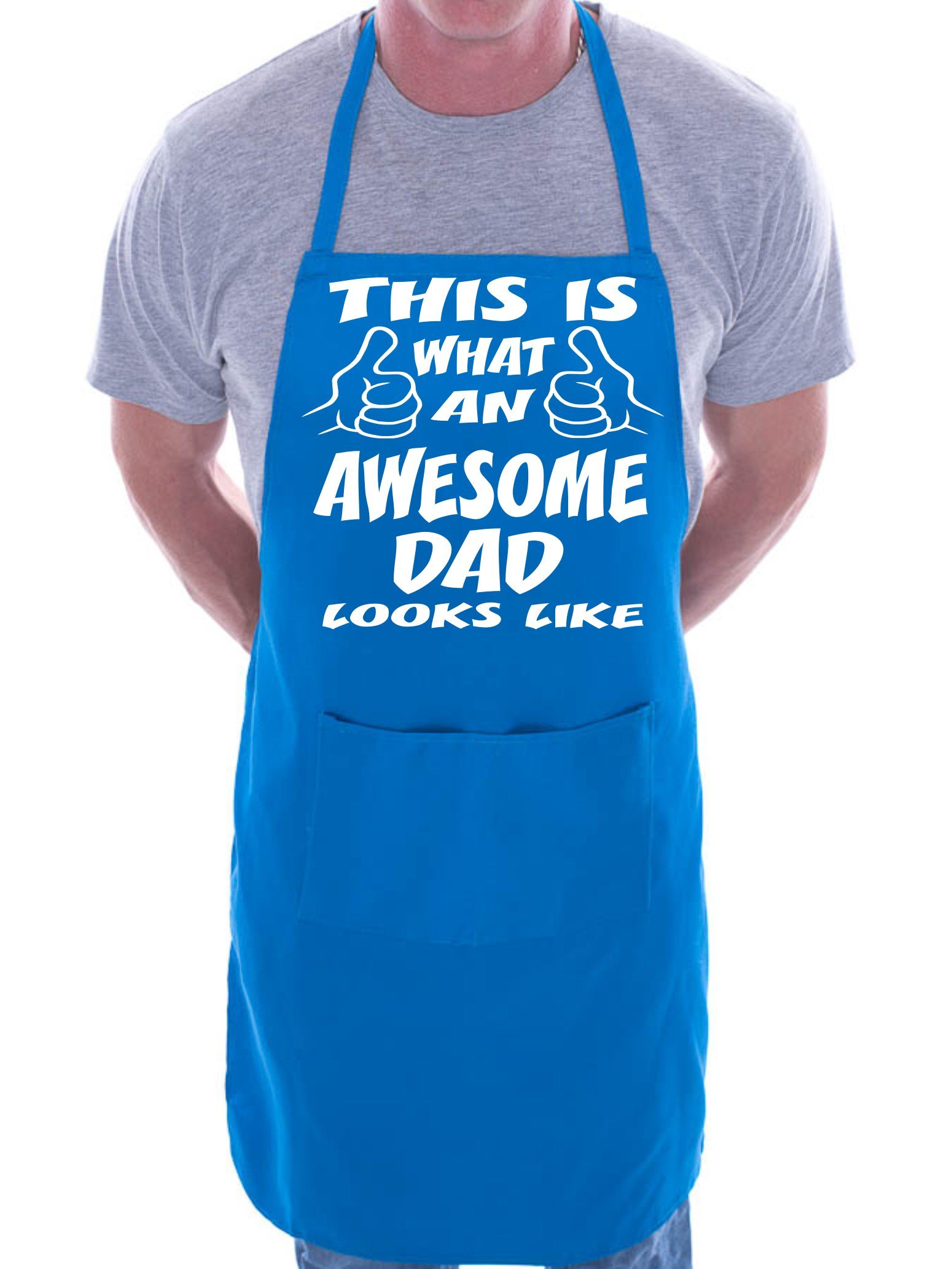 Print4U This Is What Awesome Dad BBQ Cooking Funny Novelty Apron Blue