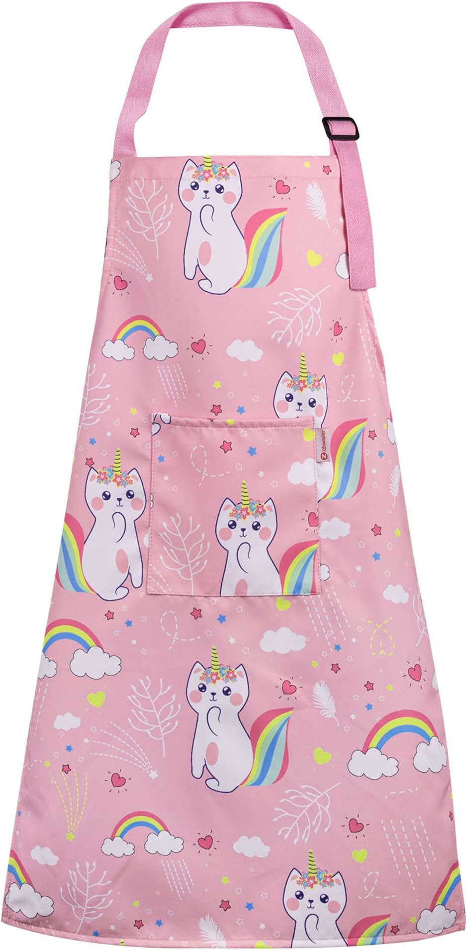 Kids Cat Apron Age 5-12, Waterproof Adjustable Children Apron with Pockets for Chef Baking