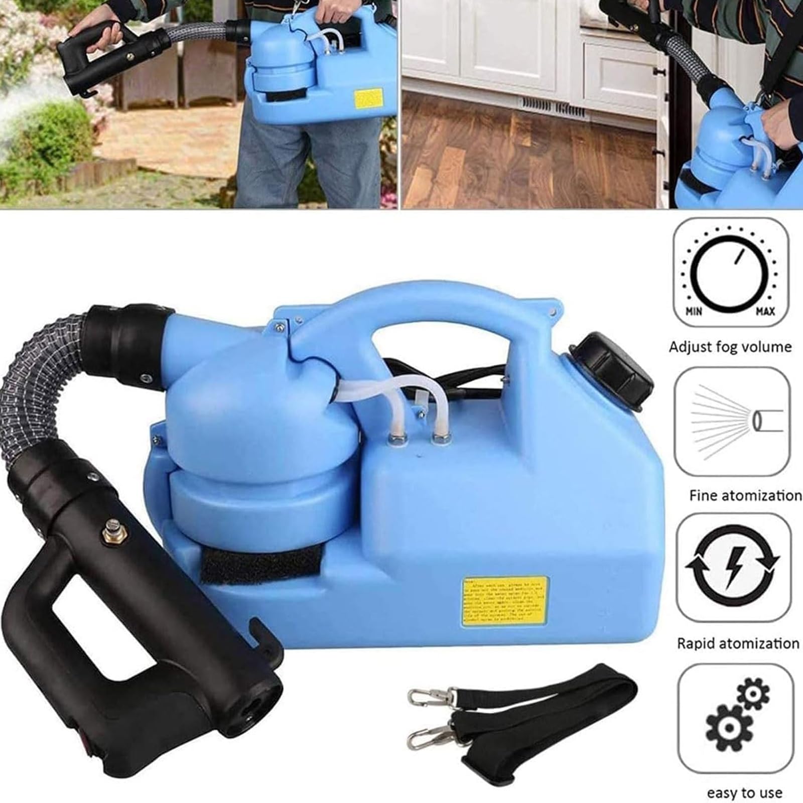 Przenośny Opryskiwacz 7l, Elektryczny Opryskiwacz Ulv, Maszyna Do Zimnej Mgły 1200w, Wydajność Oprysku 450 Ml/min, Odległość Oprysku 6-8 Metrów, Do Miejsc Publicznych/ogrodu/przemysłowa
