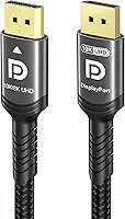 Ubluker Cabo DisplayPort 2.1 10K 8K 54Gbps 2.5 Metros, Certificado DP para DP 4K 240Hz 165Hz 144Hz 120Hz 10K 8K 120Hz Nylon trançado UHBR HDCP2.3 FreeSync G-Sync RTX5090 monitor de jogos projetor PC