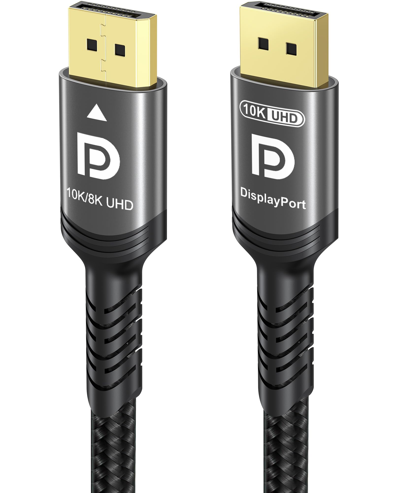 Ubluker 10K 8K 4K Câble DisplayPort 2.1 54Gbps 2M, Certifié Câble DP vers DP 4K 240Hz 165Hz 144Hz 120Hz 10K 8K 60Hz Nylon Tressé UHBR HDCP2.3 FreeSync G-Sync RTX5090 Moniteur Projecteur PC