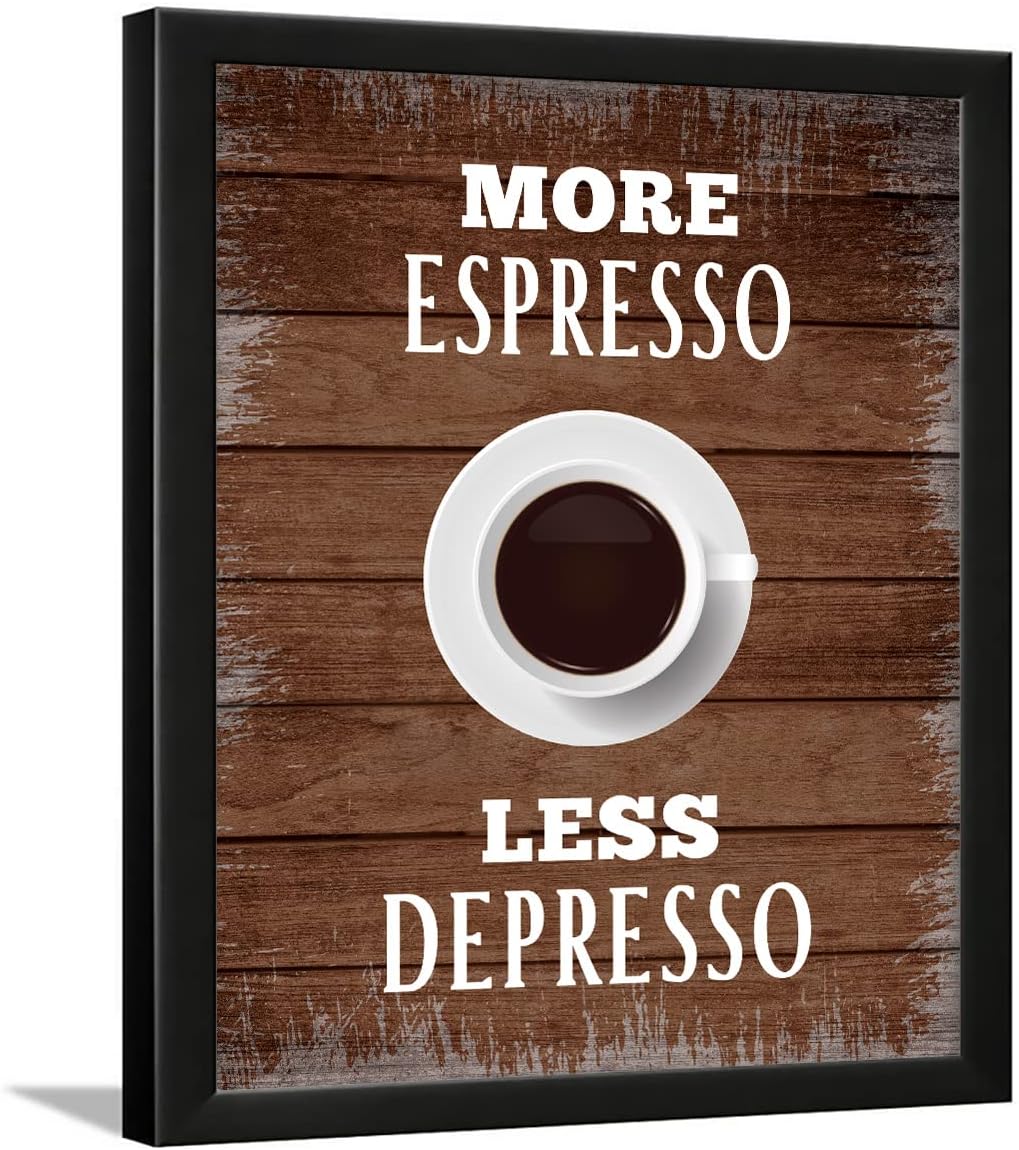 Chaka Chaundh - Coffee Quotes Wall Frames - Coffee Frames for Cafe - Coffee Frames for Wall and Kitchen - Coffee Posters for Wall with Frame - (14 X 11 Inches) (spresso Coffee Vintage -1)