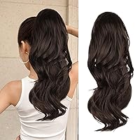 Vista 22 de Extensión de cola de caballo rubio, extensión de cola de caballo con cordón de 20 pulgadas para mujeres, extensiones de cabello de cola de caballo