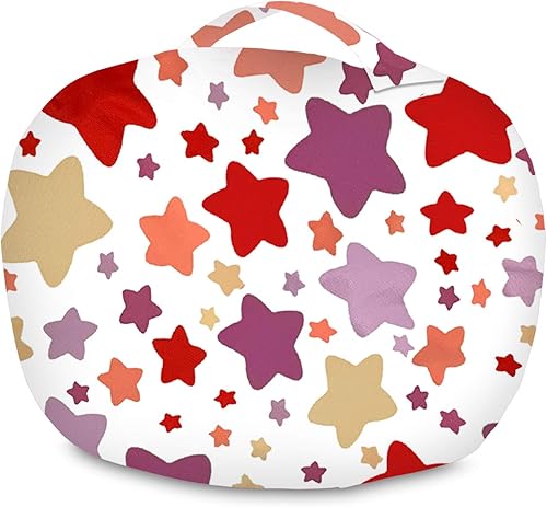 Miniatura 326 de Posh Funda de Silla Puf Rellenable para Almacenamiento de Animales de Peluche para Niños - Organizador de Juguetes Infantiles, Grande-38 - Lona