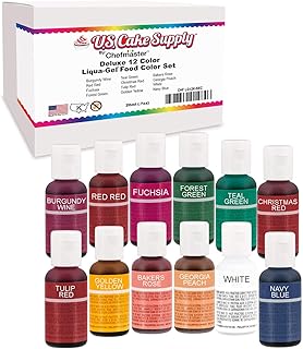 12 Color Cake Food Coloring Liqua-Gel Decorating Baking Set KIT #2 Secondary Colors â€“ U.S. Cake Supply 0.75 fl. oz. (20ml) Bottles - Made in the U.S.A.