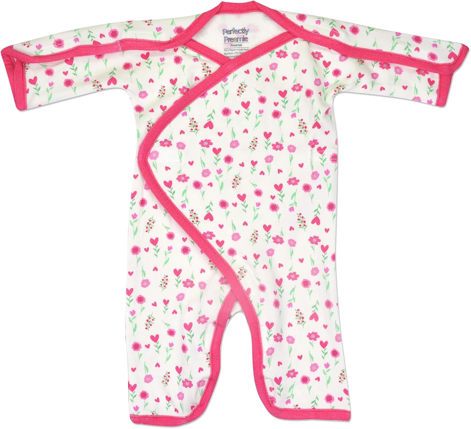Long-Sleeve Open-Shoulder Ultra Soft NICU Jumpsuit - Preemie (3-6lbs) & Newborn (5-8lbs)