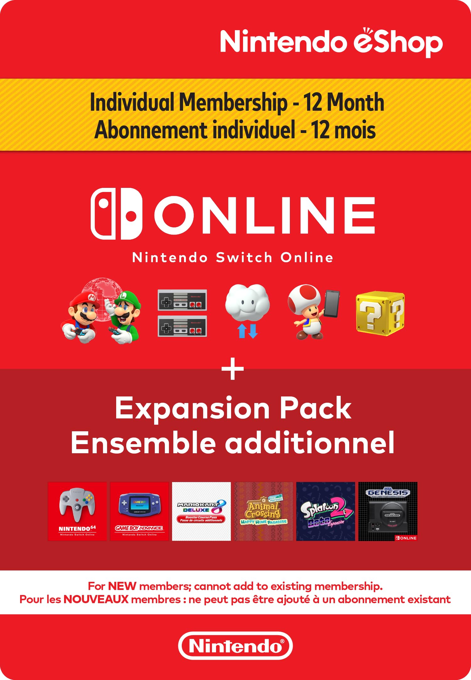 Nintendo Switch Online Expansion Pack 12-Month Digital Membership