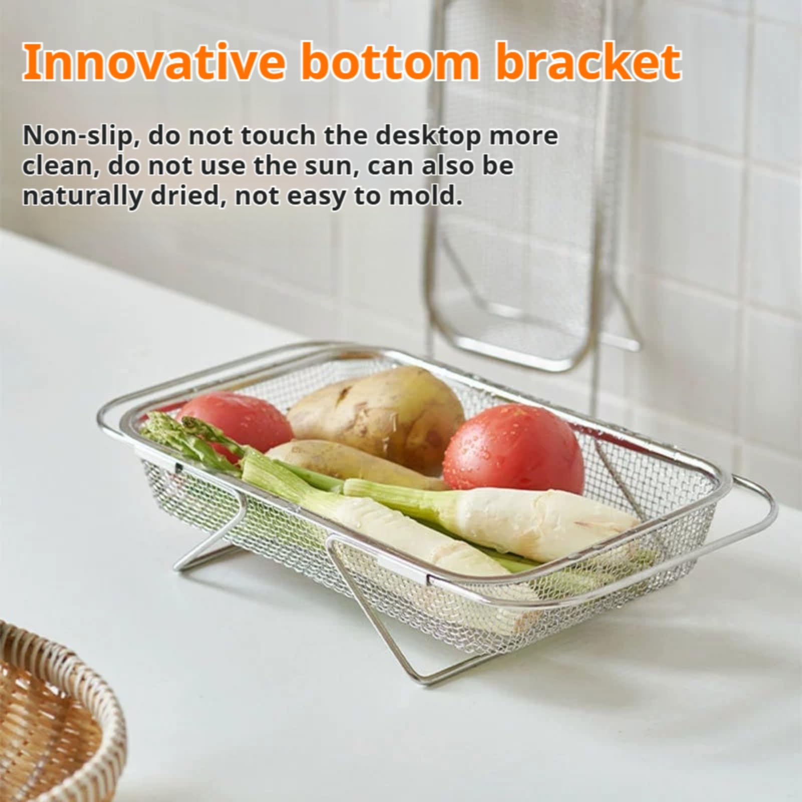 Colino Estraibile Per Lavello - Scolapasta Regolabile 34,5-48cm Per Lavare Verdura, Frutta E Scolare La Pasta | Design Salvaspazio - Foto 13