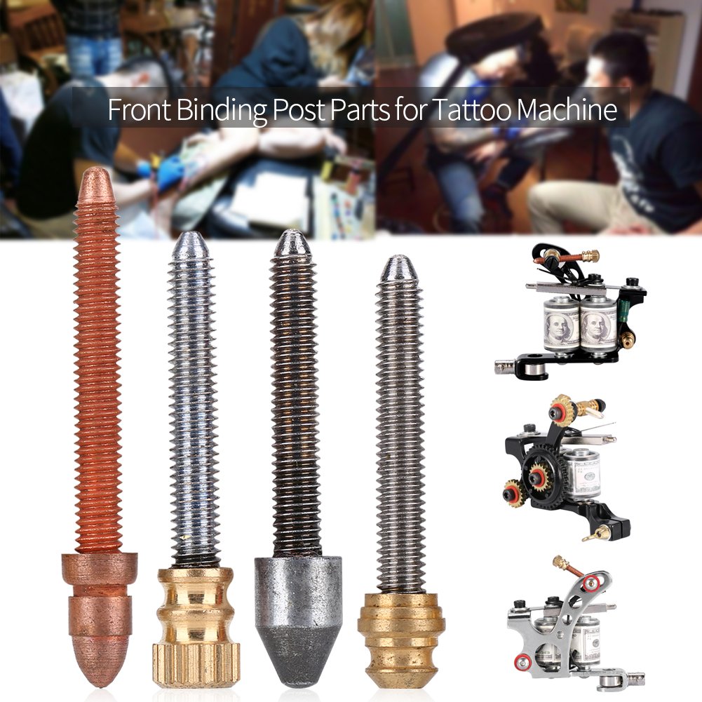 4Pcs/set Metal Contact Screws,Tattoo Machine Front Binding Post Parts Accessories Tattoo Supplies Parts : Beauty & Personal Care