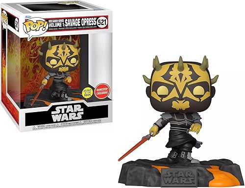 Funko Red Saber Volumen 1: Pop! Star Wars Savage Opress - Figura de vinilo de lujo exclusiva #521 [brilla en la oscuridad]