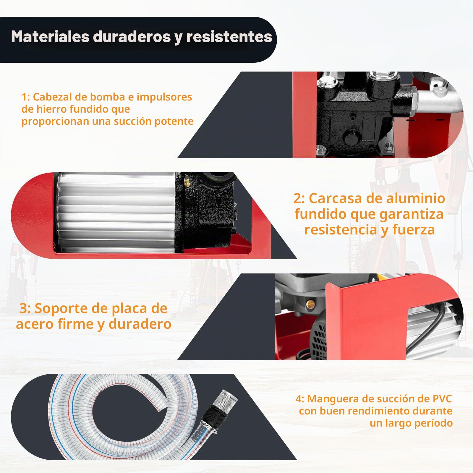 Bomba diésel 230V Bomba de gasóleo autocebante Pistola dispensadora Gasolinera 230V 550W 60L/min Promote Bomba de aceite Manguera Bomba extractora de aceite con mangueras y boquilla Eléctrica
