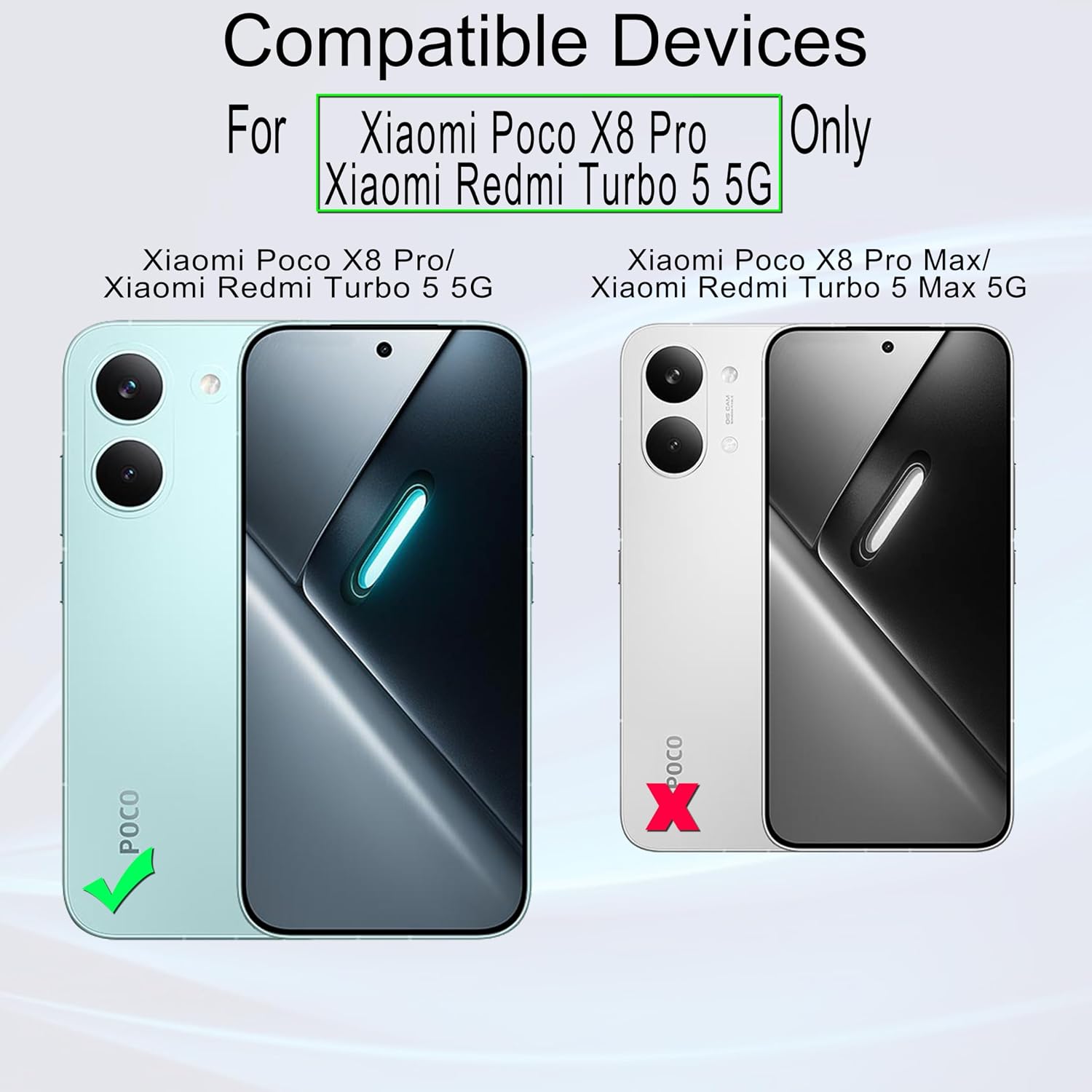 Ibywind for Xiaomi Poco X8 Pro/Xiaomi Redmi Turbo 5 5G Screen Protector,2 Pack,9H Hardness Tempered Glass and Camera Lens Protector,with Alignment Frame,Full Coverage,Bubble Free,Fingerprint Unlock