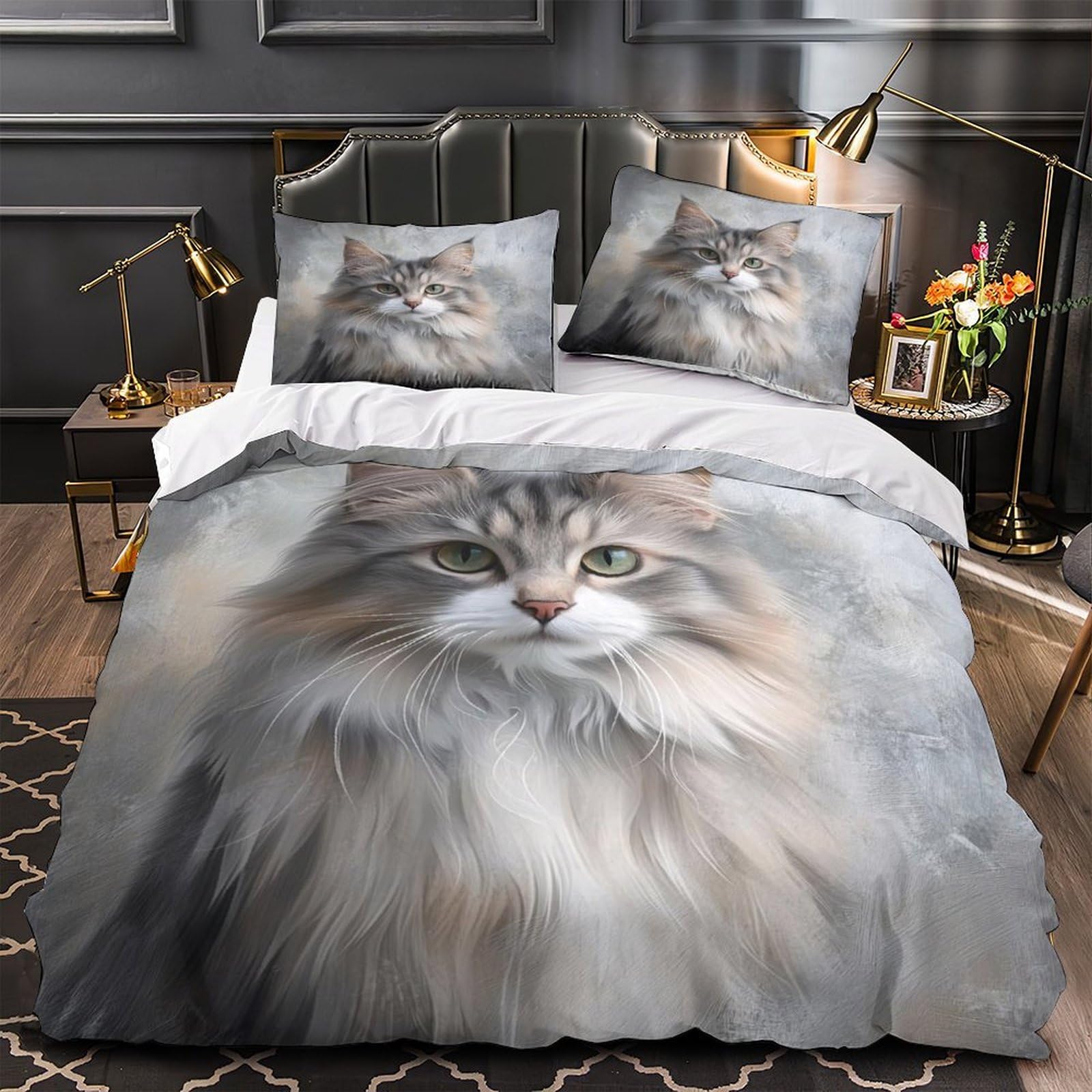 Parure couette chat 3D idée cadeau originale et douce pour anniversaire fille et garçon
