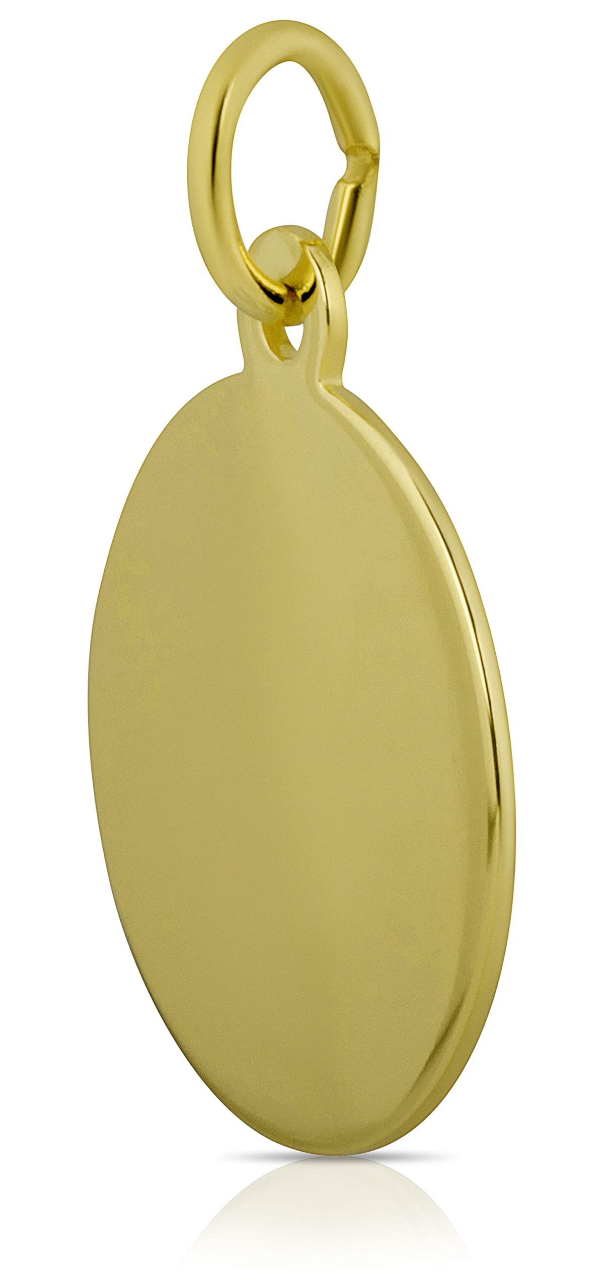 unbekannt Gravurplatte Gelbgold 333 Gold 8k rund 14 mm Anhänger inklusive Gravur Kettenanhänger Ketten Goldschmuck