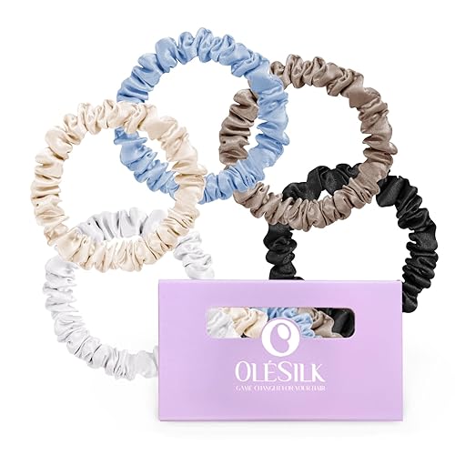 OLESILK Silk Hair Ties for Women: 100% Mulberry Skinny Silk