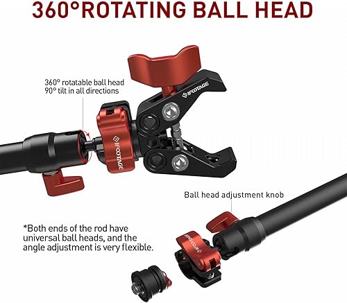 Miniatura 6 de IFOOTAGE Brazo de soporte deslizante con abrazadera Super C, brazo mágico grande de 32 pulgadas, para trípode de cámara y monopie, Shark Slider Nano